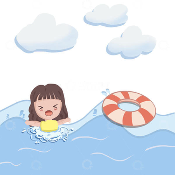 源文件下载【趣麦麦图】夏季暑假安全防范防溺水儿童插画