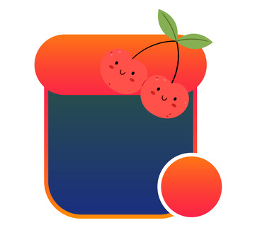 可爱樱桃开学季内容文字框