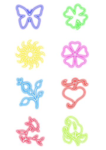 霓虹灯荧光特效元素