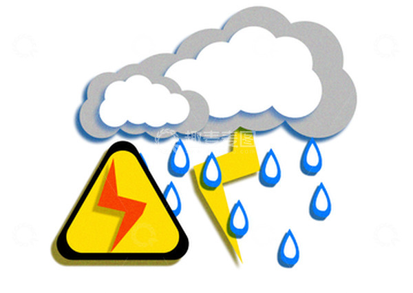 源文件下载【趣麦麦图】防雨防雷防电元素