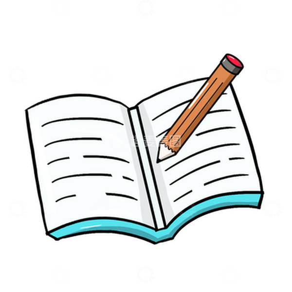 源文件下载【趣麦麦图】卡通书本和笔手绘图