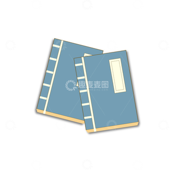 源文件下载【趣麦麦图】蓝色手绘卡通笔记本开学季元素