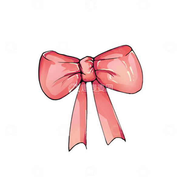 源文件下载【趣麦麦图】粉色 蝴蝶结 手绘 插画