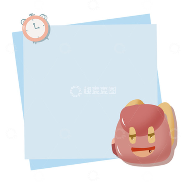 源文件下载【趣麦麦图】蓝色书包学校便签开学季手绘元素