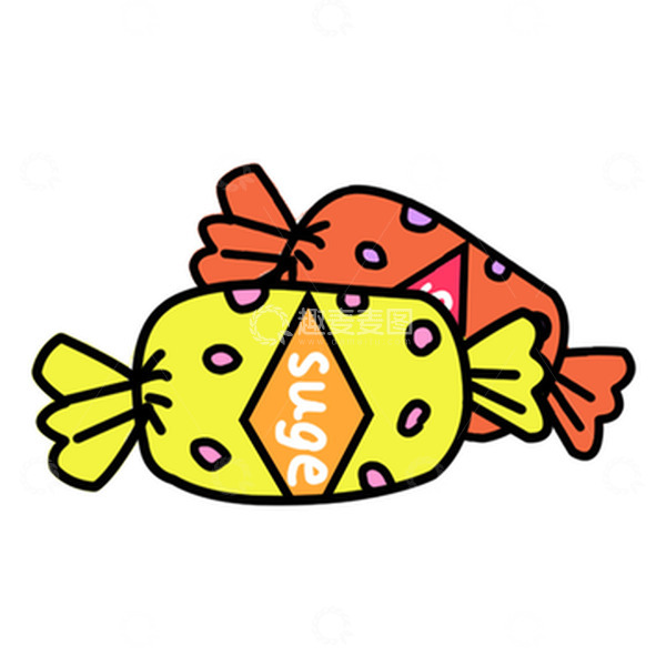 源文件下载【趣麦麦图】简约扁平节日甜蜜糖果儿童卡通插画小元素