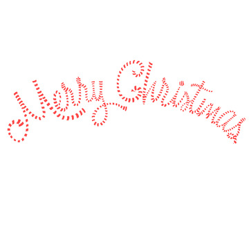 红白圣诞节字体元素