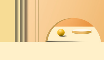 黄色电商清爽C4D场景PSD