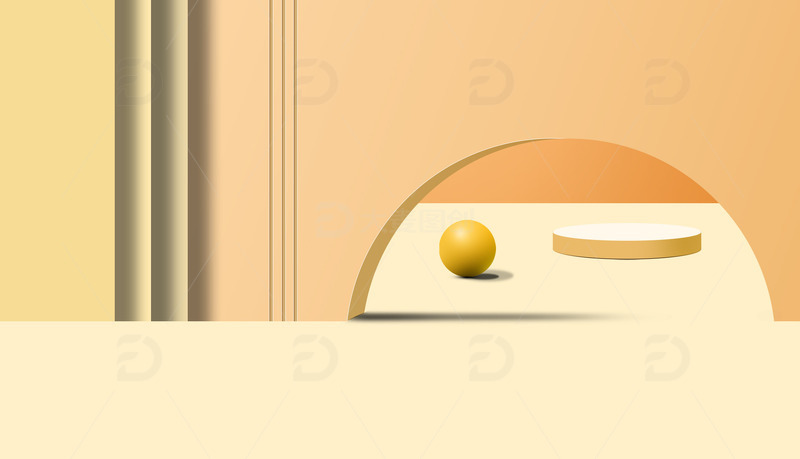 源文件下载【趣麦麦图】-黄色电商清爽C4D场景PSD