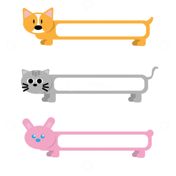 源文件下载【趣麦麦图】卡通小动物对话框标签