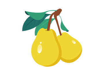 黄色简约扁平手绘梨
