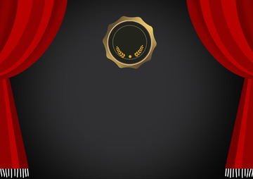 红色证书幕布帘子麦穗背景