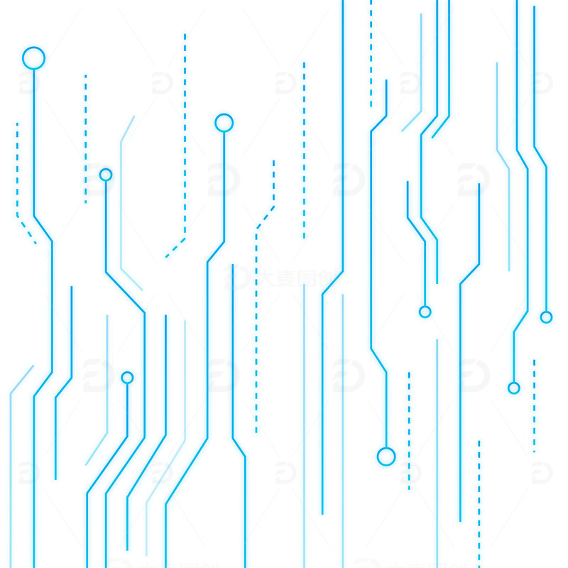 源文件下载【趣麦麦图】渐变科技线条电路板芯片功能科技风元素