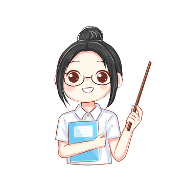 教师节可爱老师手绘人物