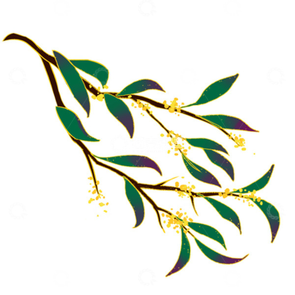 源文件下载【趣麦麦图】手绘国潮桂花中秋元素