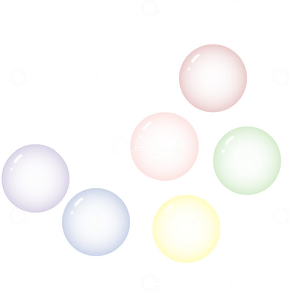 源文件下载【趣麦麦图】彩色小清新透明泡泡夏天浪漫泡泡