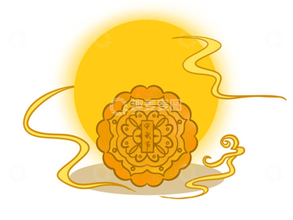 源文件下载【趣麦麦图】黄色传统中秋月亮月饼手绘插画
