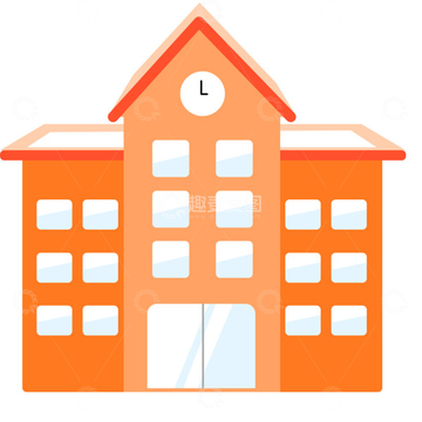 扁平风格黄色学校素材