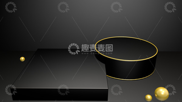 源文件下载【趣麦麦图】黑色电商背景展台