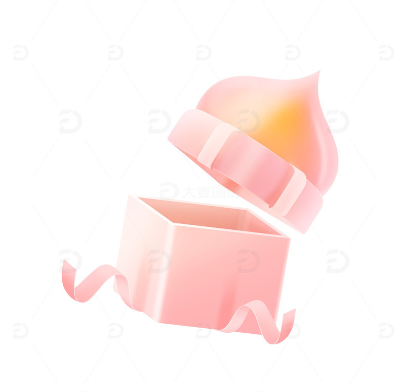 粉色七夕浪漫情人节促销电商礼盒立体图