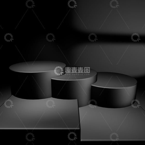 源文件下载【趣麦麦图】黑色多展台背景