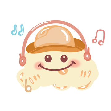 DJ音乐云彩色音符装饰