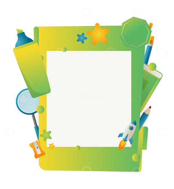 源文件下载【趣麦麦图】开学季手绘插画内容文字框