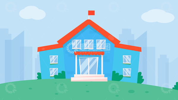 开学季回学校返校学校矢量场景