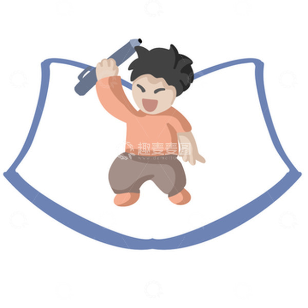 源文件下载【趣麦麦图】-橙色简约读书小男孩开学季手绘图