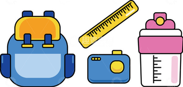 源文件下载【趣麦麦图】矢量开学小图标