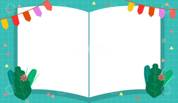 源文件下载【趣麦麦图】-蓝色小清新开学季手绘书籍背景