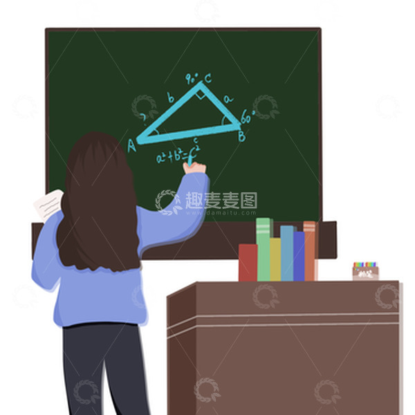 源文件下载【趣麦麦图】老师讲课黑板教师节开学季教师手绘图