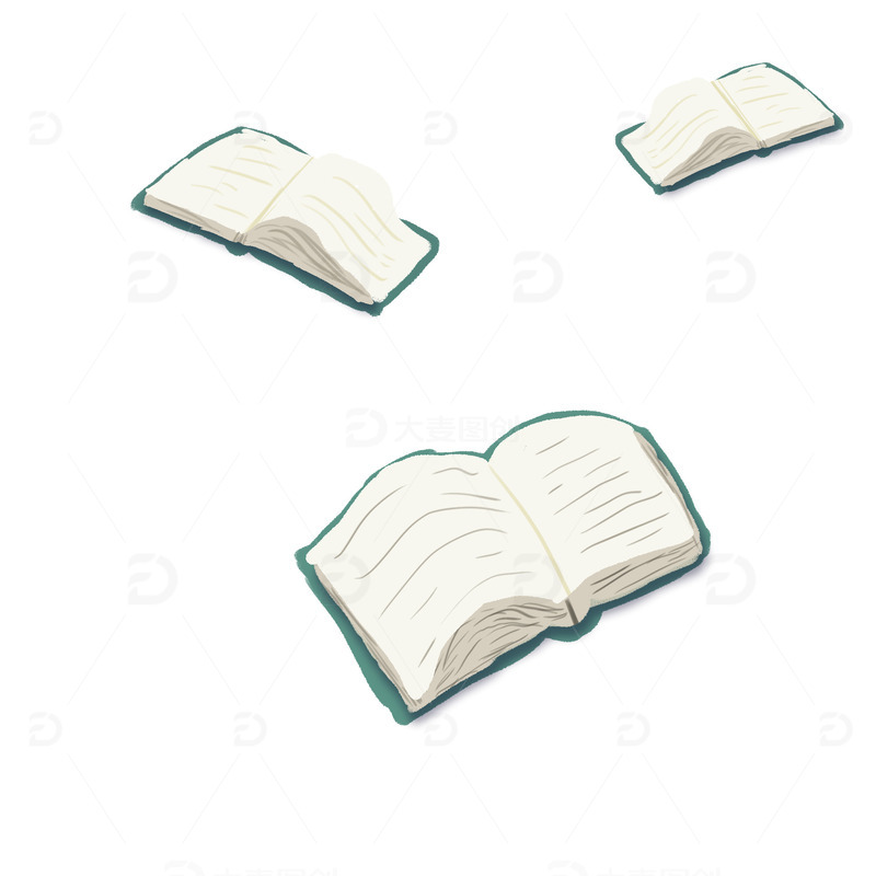 开学季书本作业课本打开的书籍