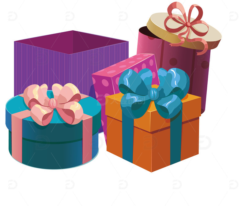 源文件下载【趣麦麦图】手绘卡通礼盒盒子元素