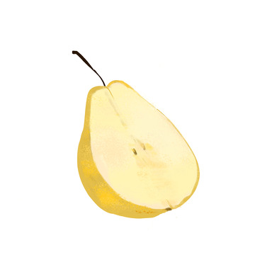 手绘小清新水果梨子秋梨梨元素