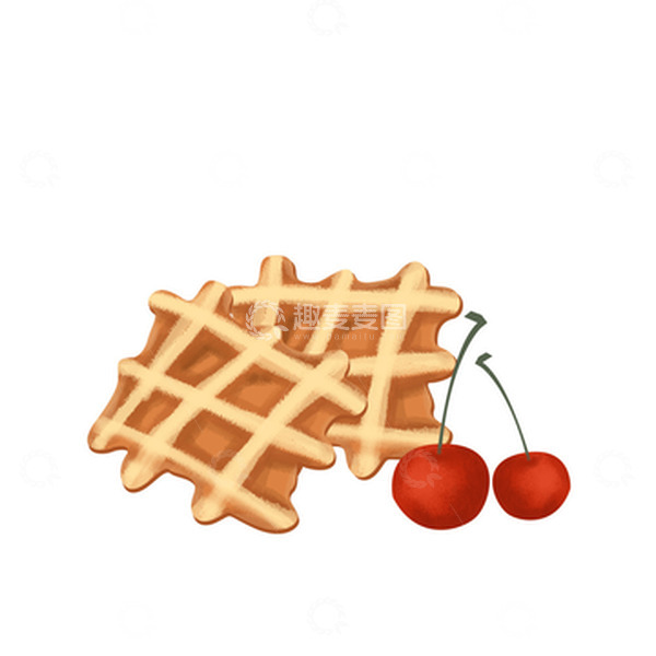 源文件下载【趣麦麦图】烘焙点心华夫饼糕点甜品手绘