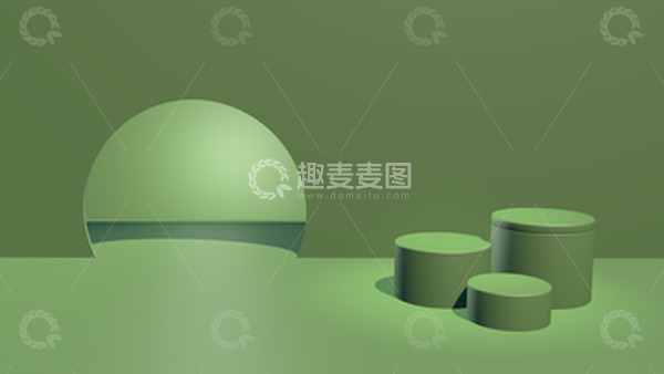 源文件下载【趣麦麦图】-绿色电商展台背景
