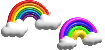 卡通3D彩虹图案