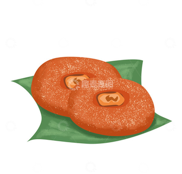源文件下载【趣麦麦图】橙色柿子饼零食食物手绘元素
