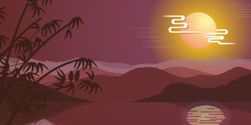 新中式风格水墨意境背景