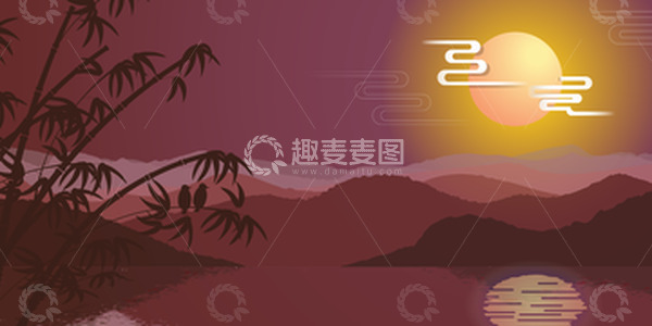 源文件下载【趣麦麦图】新中式风格水墨意境背景