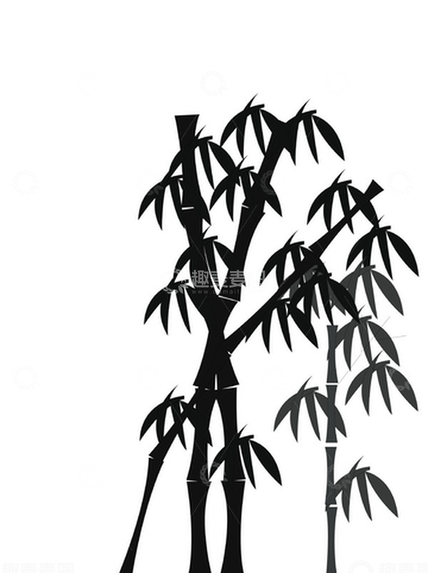 源文件下载【趣麦麦图】手绘制古风竹子