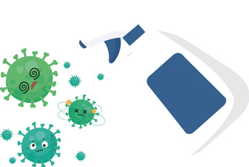 卡通病毒消毒元素