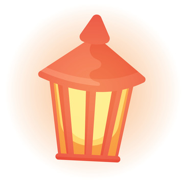 红色手提灯中元节灯卡通矢量灯路灯