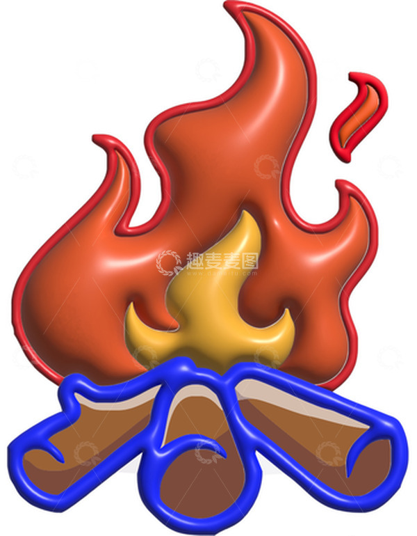 源文件下载【趣麦麦图】3D消防火焰火苗