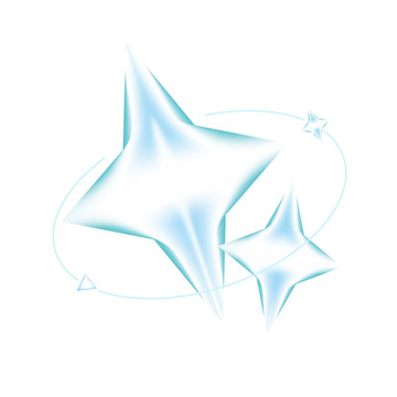 小清新闪耀冰块星星装饰元素