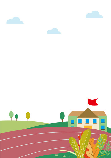 开学季学校操场矢量手绘