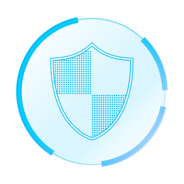 科技感数据安全盾牌创意设计图标元素