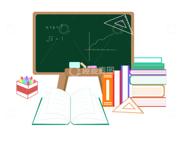 源文件下载【趣麦麦图】教师节开学季手绘黑板书堆