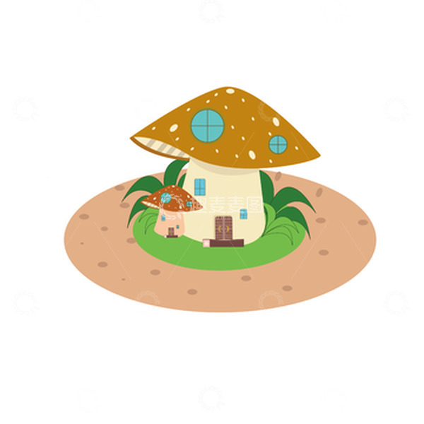源文件下载【趣麦麦图】蘑菇屋AI矢量图