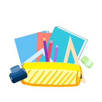 开学季书本文具元素